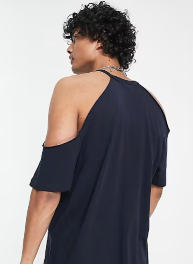 Asos Design  Men's Navy Blue T-Shirt ANF3061