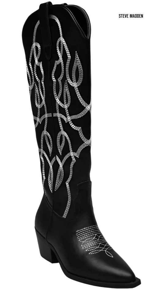 Steve Madden Women's Cow Boy Black Boots |Steve Madden in Lebanon