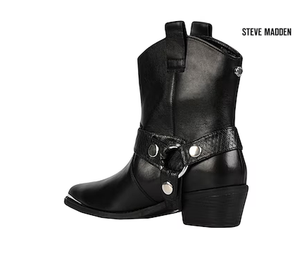 Steve Madden Women's Black Gallow Leather Ankle Boots  |Steve Madden in Lebanon