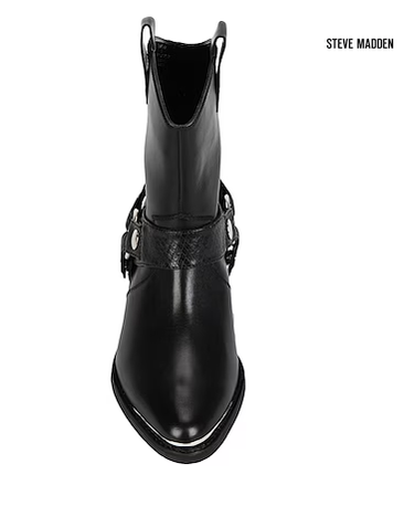 Steve Madden Women's Black Gallow Leather Ankle Boots  |Steve Madden in Lebanon