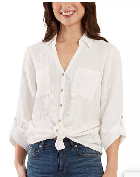 BCX Women's White Linear Shirt | BCX in Lebanon
