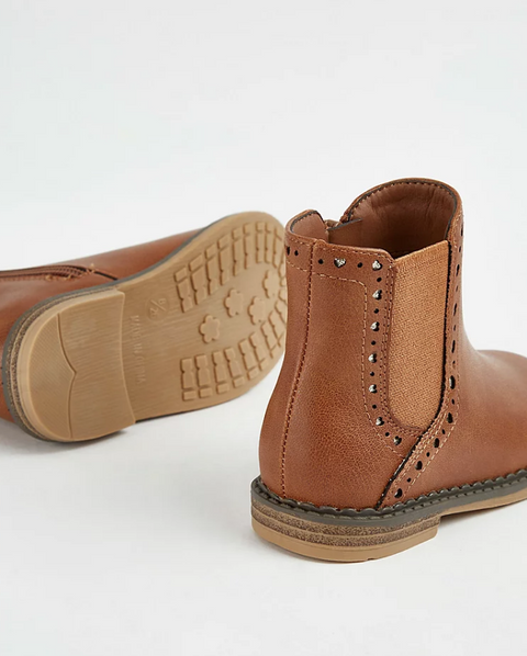 George Babygirl's Camel Tan Zip Up Chelsea Boots| George in Lebanon