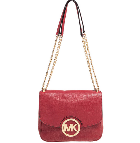 Michael Kors Women's Red Leather Flap Crossbody Luggage Bag | Michael Kors In Lebanon