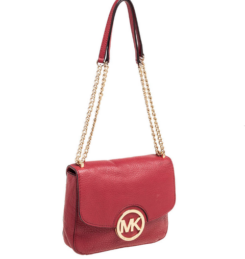 Michael Kors Women's Red Leather Flap Crossbody Luggage Bag | Michael Kors In Lebanon