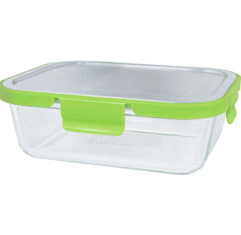 Cloc Green Glass Food Box With Metallic Lid 370ml | Cloc In Lebanon