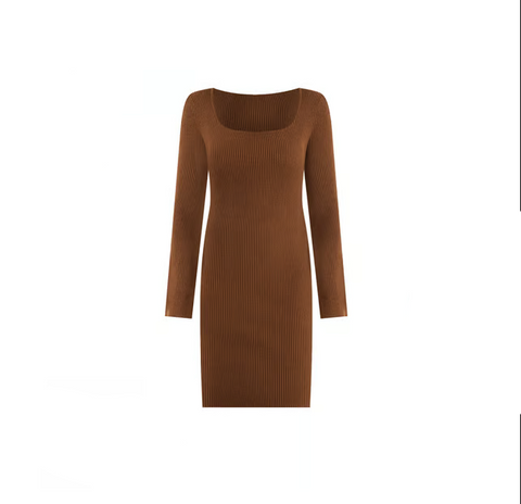Michael Kors Women's Dark Brown Long Sleeve Midi Dress | Michael Kors In Lebanon