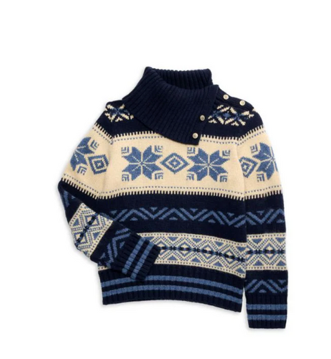 Polo Ralph Lauren Girl's Navy Fair Isle Wool-Blend Turtleneck Long Sleeve Sweatshirt  |Polo Ralph Lauren In Lebanon