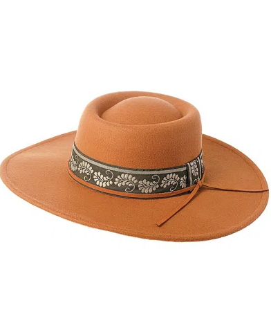 Marcus Adler Women's Camel Wool Blend Felt Hat With Paisley Print Band |Marcus Adler In Lebanon