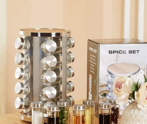 Sd Silver Led Spice Set 20pcs Seasoning Bottles | SD In Lebanon
