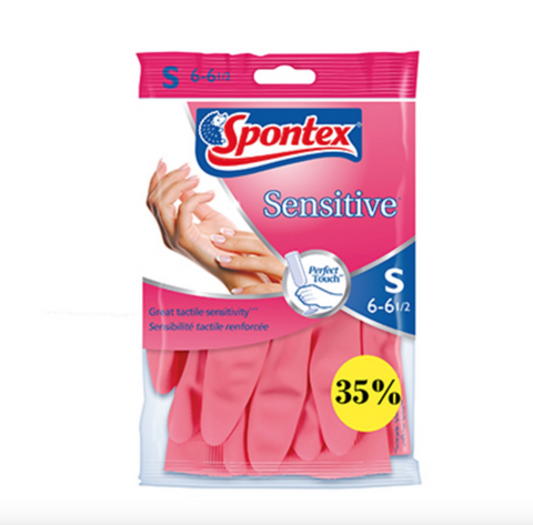 Spontex Sensitive Natural Latex Gloves (Small) | Spontex In Lebanon