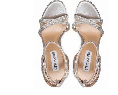 Steve Madden Women's Silver Rhinestone Marciana-r+ Heeled Sandal |Steve Madden In Lebanon