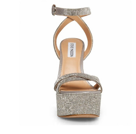 Steve Madden Women's Silver Rhinestone Marciana-r+ Heeled Sandal |Steve Madden In Lebanon