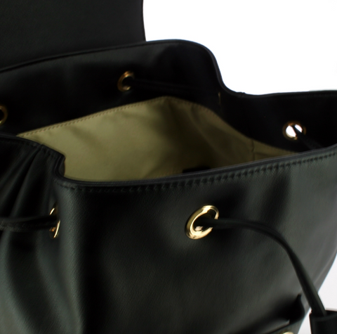 Trussardi Black Leather Backpack | Trussardi In Lebanon
