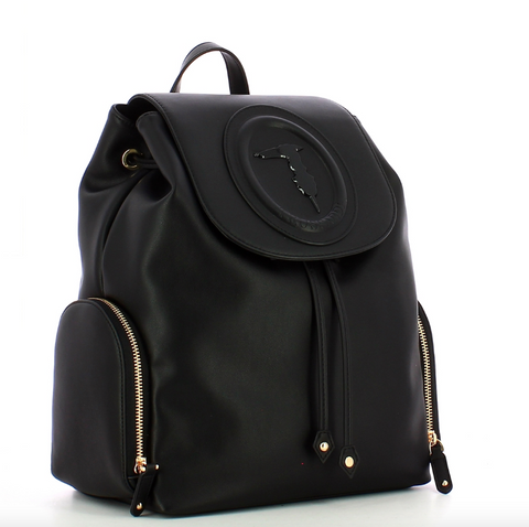 Trussardi Black Leather Backpack | Trussardi In Lebanon