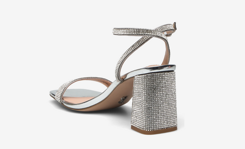 Steve Madden Women's Silver Rhinestone Luxe-R Heeled Sandal |Steve Madden In Lebanon