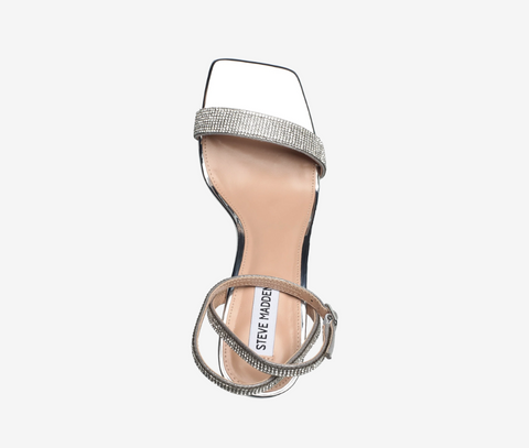 Steve Madden Women's Silver Rhinestone Luxe-R Heeled Sandal |Steve Madden In Lebanon