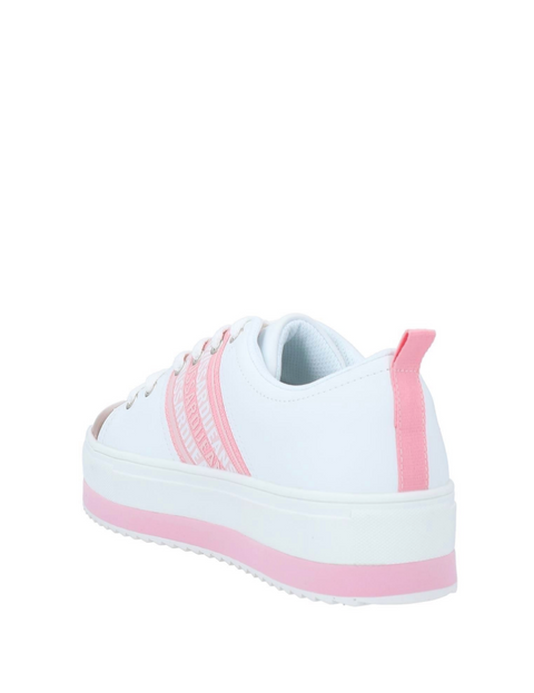 Trussardi Jeans Women's White & Pink Platform Ecoleather Sneakers |Trussardi Jeans In Lebanon