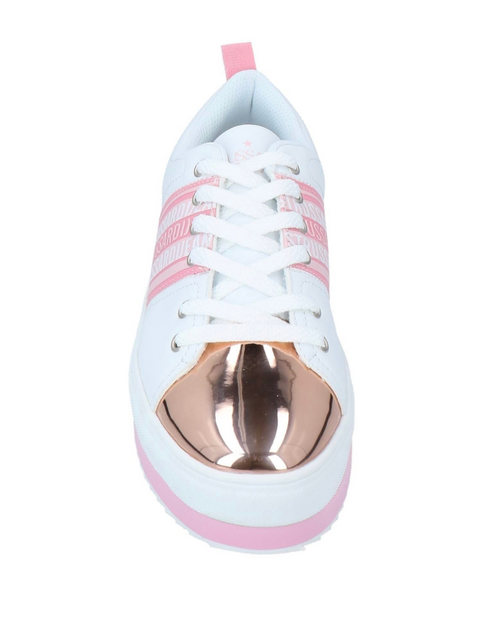Trussardi Jeans Women's White & Pink Platform Ecoleather Sneakers |Trussardi Jeans In Lebanon