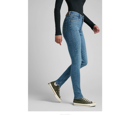 Lee Women's Blue Scarlett Skinny Fit Slim Cut High Waist Flexible Jeans | Lee In Lebanon