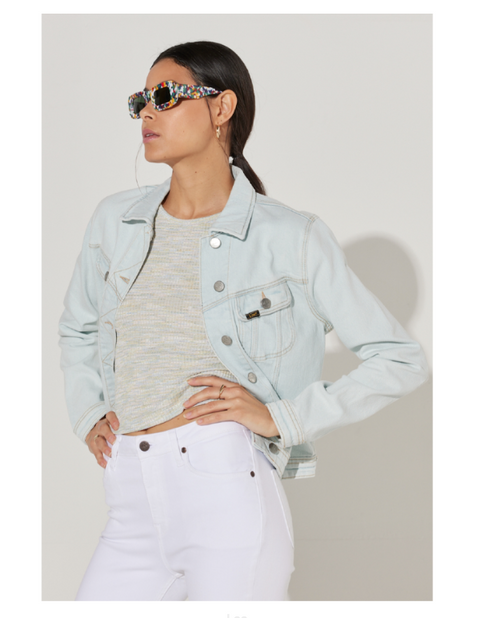 Lee Women's Light Blue Trucker Regular Fit Cut Denim Jacket | Lee In Lebanon