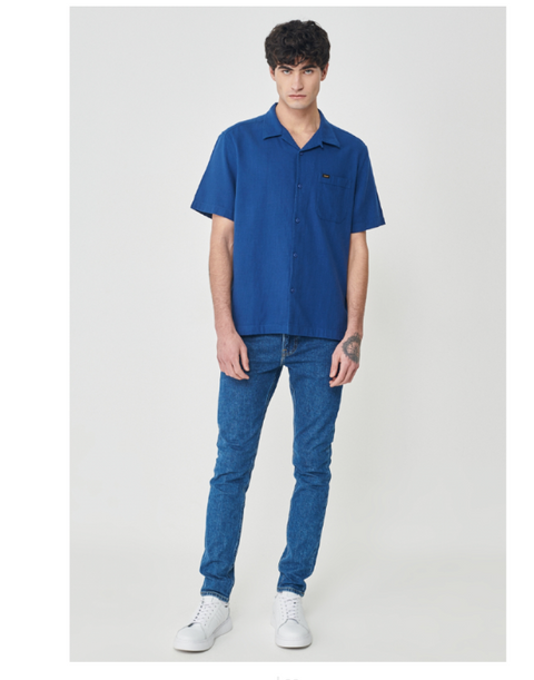 Lee Men's Dipped Blue Resort short Sleeve Shirt | Lee In Lebanon