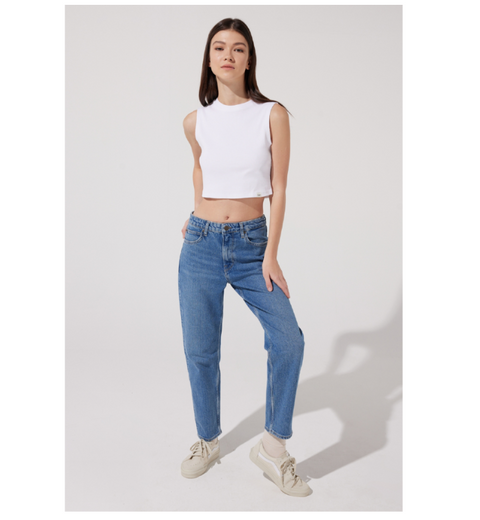 Lee Women's Blue Mid Wash Carol Regular Straight Jeans | Lee In Lebanon