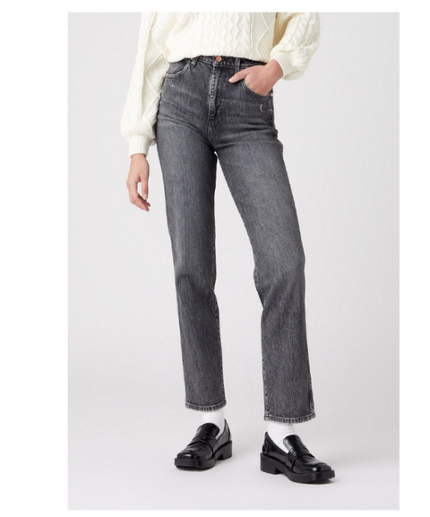 Wrangler Women's Washed Black Stargazer Mom Denim Fit High Waist Jeans | Wrangler In Lebanon