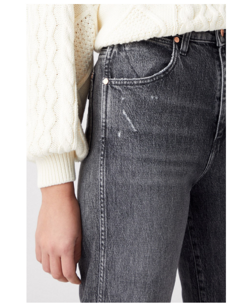 Wrangler Women's Washed Black Stargazer Mom Denim Fit High Waist Jeans | Wrangler In Lebanon