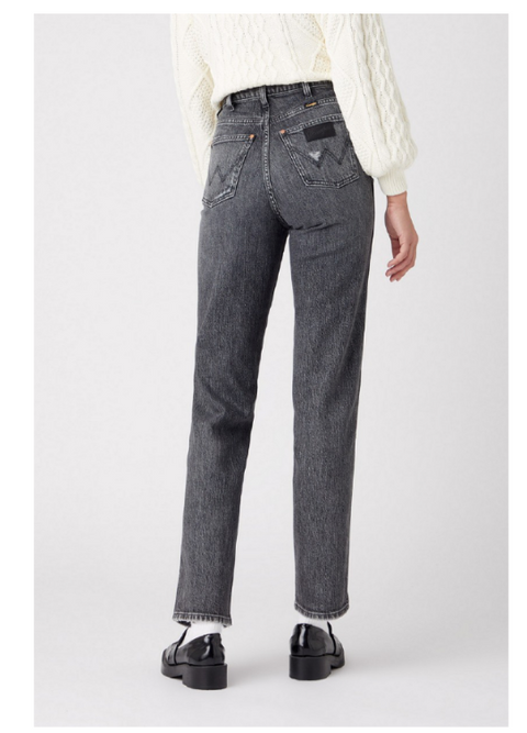 Wrangler Women's Washed Black Stargazer Mom Denim Fit High Waist Jeans | Wrangler In Lebanon