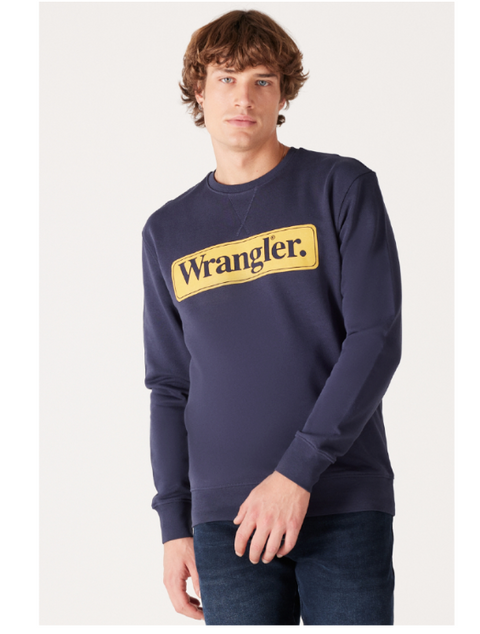 Wrangler Men's Navy Seasonal Logo Crew Neck Long Sleeve Sweatshirt | Wrangler In Lebanon