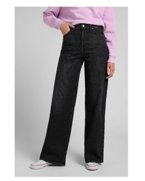 Lee Women's Black Ash Stella A Line Fit High Waist Wide Leg Jeans | Lee In Lebanon