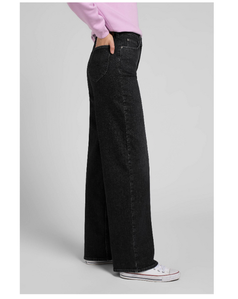 Lee Women's Black Ash Stella A Line Fit High Waist Wide Leg Jeans | Lee In Lebanon