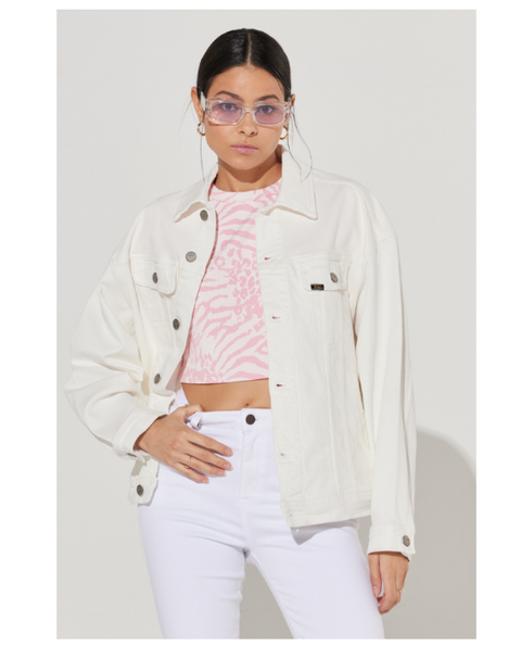 Lee Women's White Loose Trucker Jacket | Lee In Lebanon