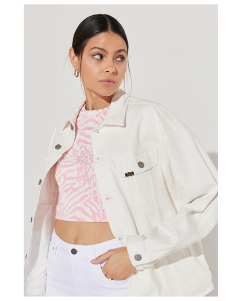 Lee Women's White Loose Trucker Jacket | Lee In Lebanon