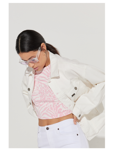 Lee Women's White Loose Trucker Jacket | Lee In Lebanon