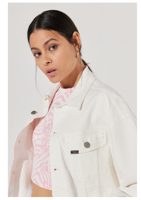 Lee Women's White Loose Trucker Jacket | Lee In Lebanon