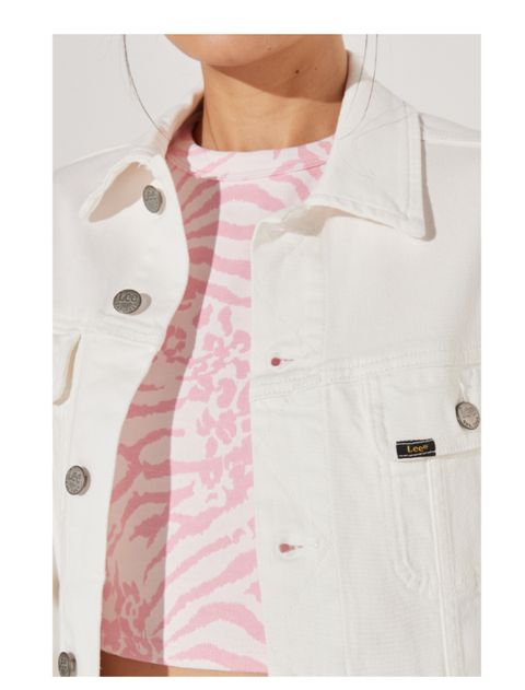 Lee Women's White Loose Trucker Jacket | Lee In Lebanon