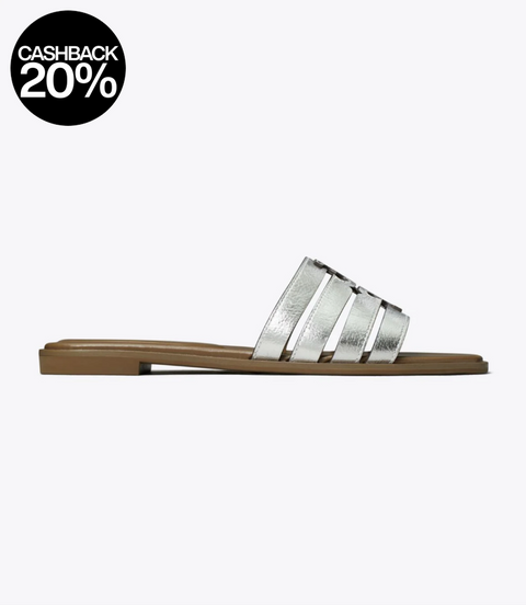 Tory Burch Women's Silver Ines Slide Slipper |Tory Burch In Lebanon