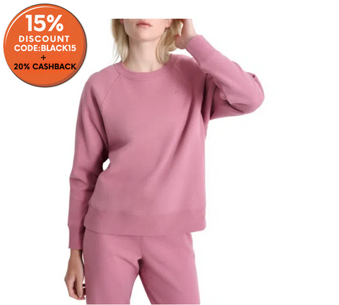 DKNY Women's Dusty Rose Embroidered Logo Crewneck Fleece Sweatshirt|DKNY In Lebanon