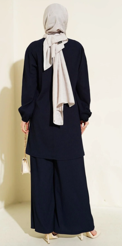 Big Dart Women's Navy Blue Tunic Pants & Top Set | Big Dart In Lebanon