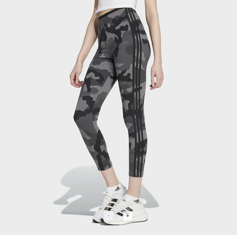 Adidas Women's Gray & Black Camo Printed 3 Stripes Legging|Adidas In Lebanon