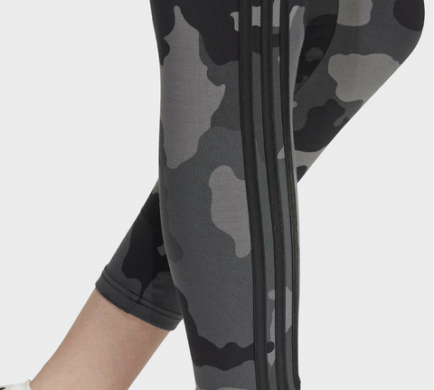 Adidas Women's Gray & Black Camo Printed 3 Stripes Legging|Adidas In Lebanon