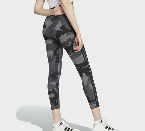 Adidas Women's Gray & Black Camo Printed 3 Stripes Legging|Adidas In Lebanon