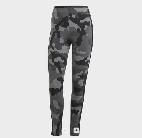 Adidas Women's Gray & Black Camo Printed 3 Stripes Legging|Adidas In Lebanon