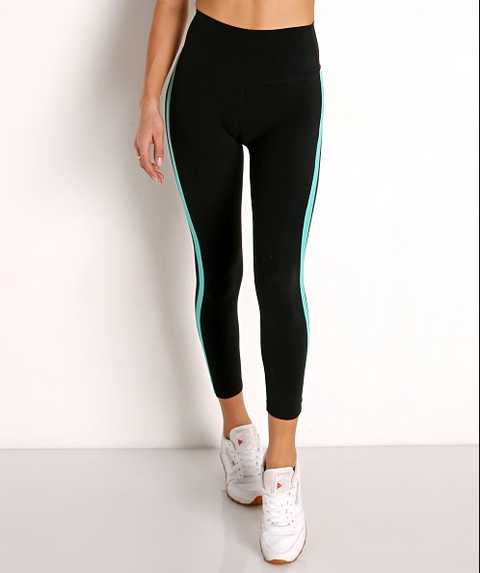 SPLITS59 Women's Black & Green Dora High Waist Airweight 7/8 Legging  | SPLITS59 In Lebanon