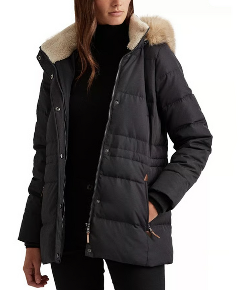 Lauren Ralph Lauren Women's Navy Faux-Fur-Trim Hooded Down Puffer Coat |Lauren Ralph Lauren In Lebanon (Copy)