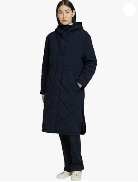 Tom Tailor Women's Navy Hooded Quilted Coat |Tom Tailor In Lebanon