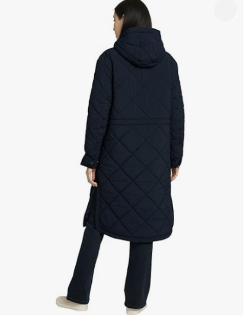 Tom Tailor Women's Navy Hooded Quilted Coat |Tom Tailor In Lebanon