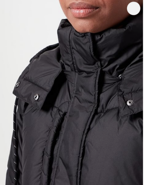 Tom Tailor Women's Black Hooded Quilted Coat |Tom Tailor In Lebanon