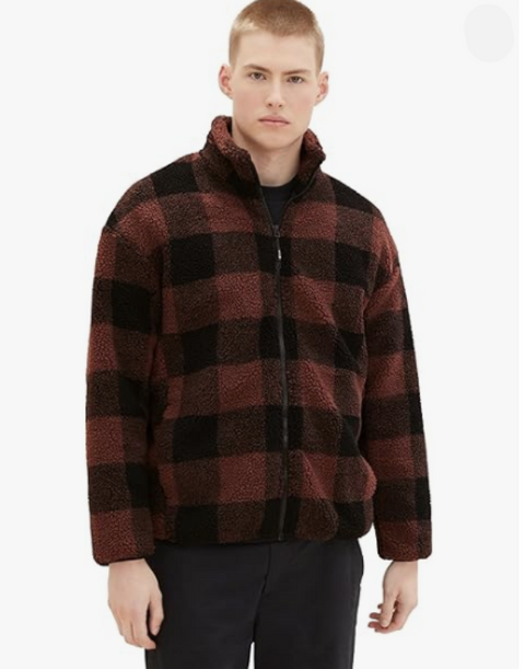 Tom Tailor Men's Brown & Black Checkered Training Jacket |Tom Tailor In Lebanon